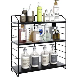 Bathroom Countertop Organizer, 3-Tier Bathroom Counter Organizer, Metal Black